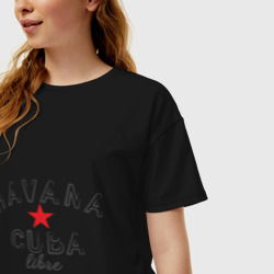 Женская футболка хлопок Oversize Havana Cuba - фото 2