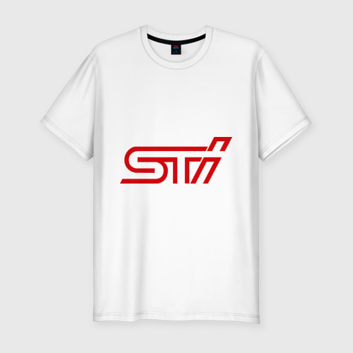 Мужская футболка хлопок Slim STI, цвет белый