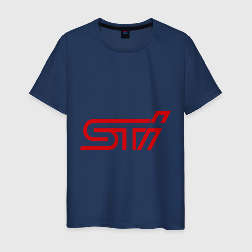 Мужская футболка хлопок STI, цвет темно-синий