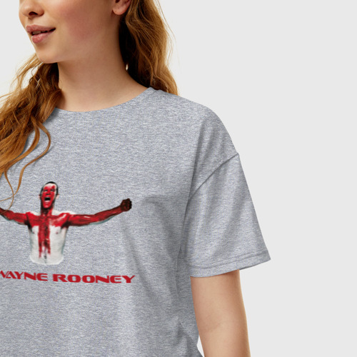 Женская футболка хлопок Oversize Wayne Rooney, цвет меланж - фото 3