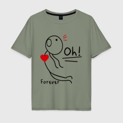 Мужская футболка хлопок Oversize Магнит для сердца мужская