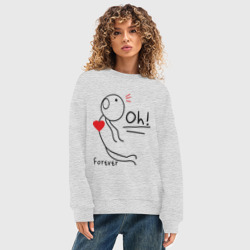 Женский свитшот oversize без начеса хлопок Магнит для сердца мужская - фото 2