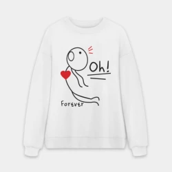 Мужской свитшот oversize без начеса хлопок Магнит для сердца мужская