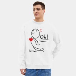 Мужской свитшот oversize без начеса хлопок Магнит для сердца мужская - фото 2