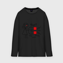 Женский лонгслив oversize хлопок Магнит для сердца женская