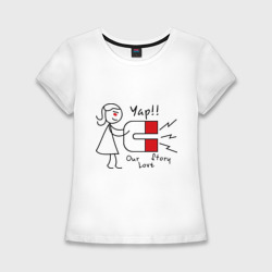 Женская футболка хлопок Slim Магнит для сердца женская