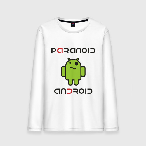 Мужской лонгслив хлопок Paranoid android, цвет белый