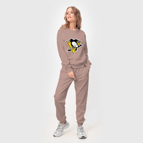Женский костюм хлопок Pittsburgh Penguins, цвет пыльно-розовый - фото 3