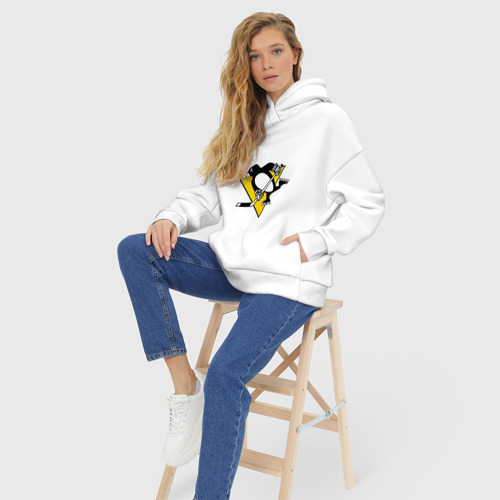 Женское худи Oversize хлопок Pittsburgh Penguins - фото 7