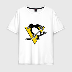 Мужская футболка хлопок Oversize Pittsburgh Penguins