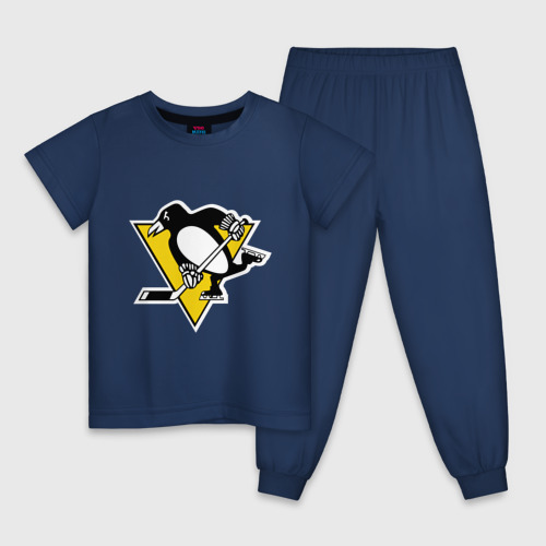 Детская пижама хлопок Pittsburgh Penguins, цвет темно-синий