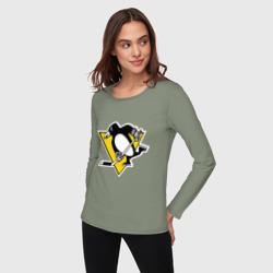 Женский лонгслив хлопок Pittsburgh Penguins - фото 2