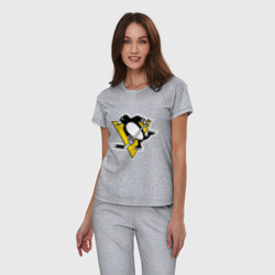 Женская пижама хлопок Pittsburgh Penguins - фото 2