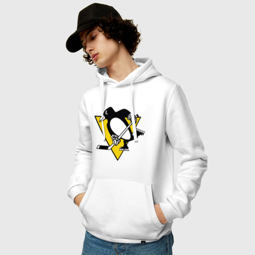 Мужская толстовка хлопок Pittsburgh Penguins, цвет белый - фото 3