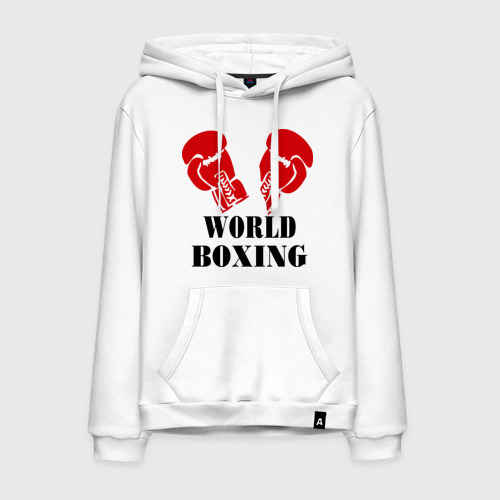 Мужская толстовка хлопок World boxing, цвет белый