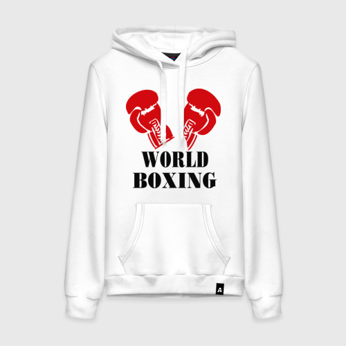 Женская толстовка хлопок World boxing, цвет белый