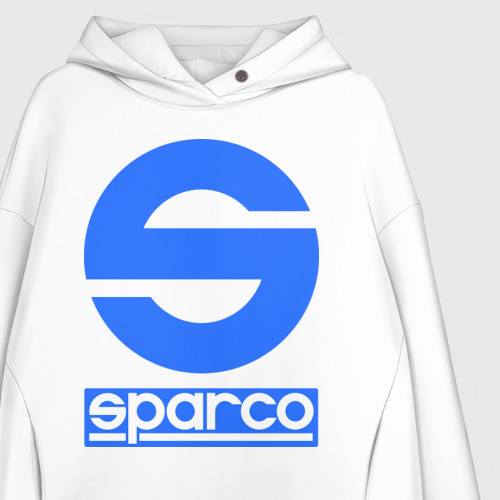 Женское худи Oversize хлопок Sparco Спарко, цвет белый - фото 3