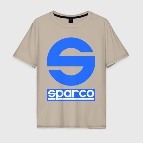 Мужская футболка хлопок Oversize Sparco Спарко, цвет миндальный
