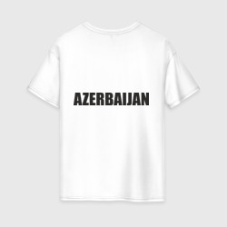 Футболка с принтом Герб Азербайджана для женщины, вид сзади №1. Цвет основы: белый