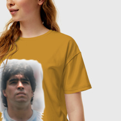 Женская футболка хлопок Oversize Diego Maradona 2 - фото 2