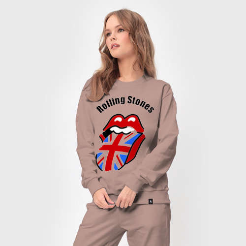 Женский костюм хлопок Rolling Stones 3, цвет пыльно-розовый - фото 5