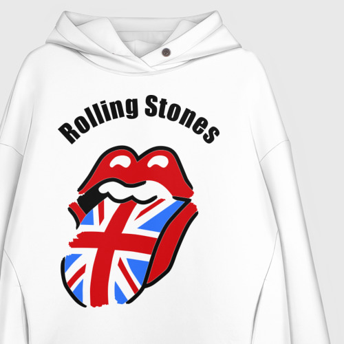 Женское худи Oversize хлопок Rolling Stones 3, цвет белый - фото 3