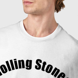 Футболка с принтом Rolling Stones 3 для мужчины, вид на модели спереди №4. Цвет основы: белый