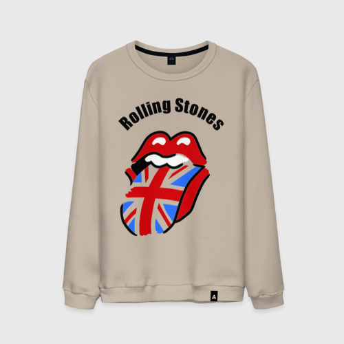 Мужской свитшот хлопок Rolling Stones 3, цвет миндальный