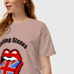Женская футболка хлопок Oversize Rolling Stones 3 - фото 2