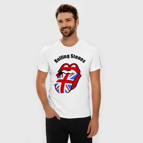 Мужская футболка хлопок Slim Rolling Stones 3, цвет белый - фото 3