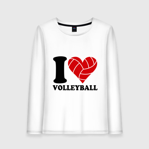 Женский Лонгслив I love volleyball - Я люблю волейбол (хлопок)