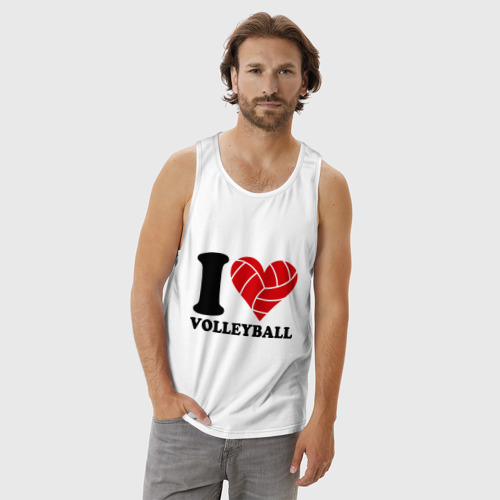 Мужская майка хлопок I love volleyball - Я люблю волейбол - фото 3