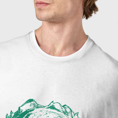 Мужская футболка хлопок Хищник, цвет белый - фото 6
