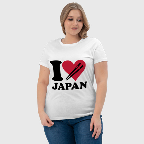 Женская футболка хлопок I love Japan - Я люблю Японию, цвет белый - фото 6