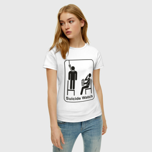 Женская футболка хлопок Suicide Watch - фото 3