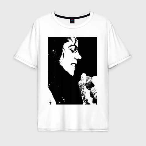 Мужская футболка хлопок Oversize Michael Jackson 14, цвет белый