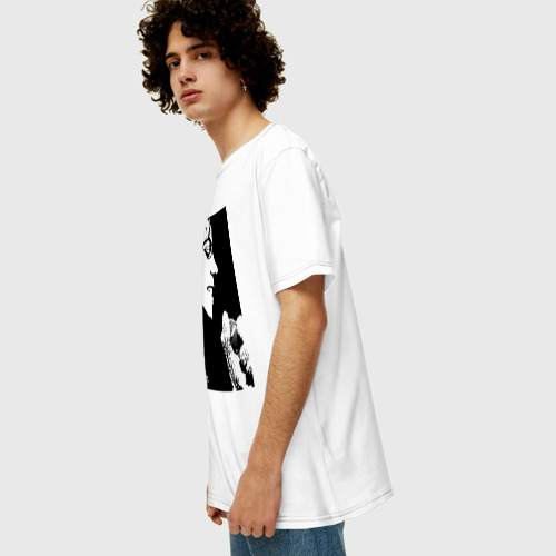 Мужская футболка хлопок Oversize Michael Jackson 14, цвет белый - фото 5