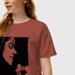 Женская футболка хлопок Oversize Michael Jackson 14 - фото 2
