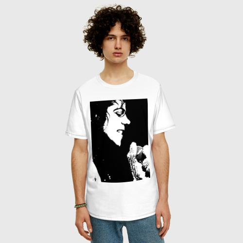 Мужская футболка хлопок Oversize Michael Jackson 14, цвет белый - фото 3