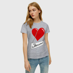 Женская футболка хлопок Сердце занято - фото 2