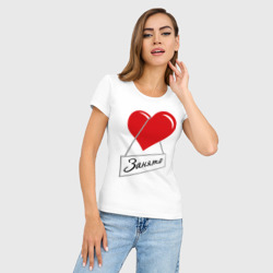 Женская футболка хлопок Slim Сердце занято - фото 2