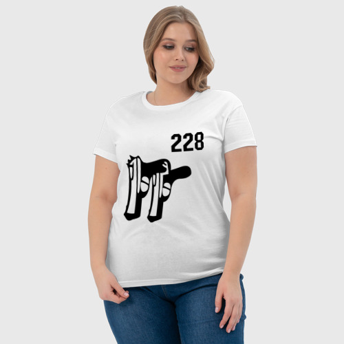 Женская футболка хлопок 228 (2), цвет белый - фото 6