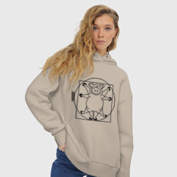 Женское худи Oversize хлопок Поросенок да Винчи - фото 2
