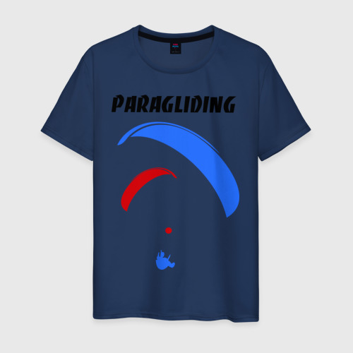 Мужская футболка хлопок Paragliding, цвет темно-синий
