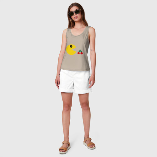 Женская майка хлопок Pac-Man, цвет миндальный - фото 5
