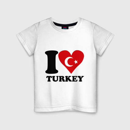 Детская Футболка I love turkey (хлопок)