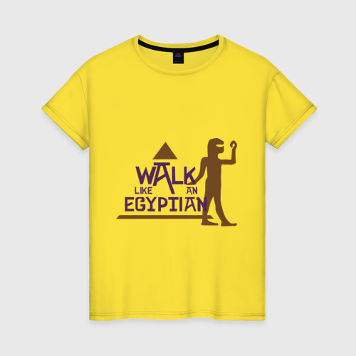 Женская футболка хлопок Walk Like an Egyptian, цвет желтый