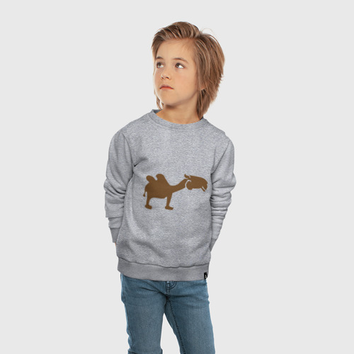 Детский свитшот хлопок Navy camel, цвет меланж - фото 5