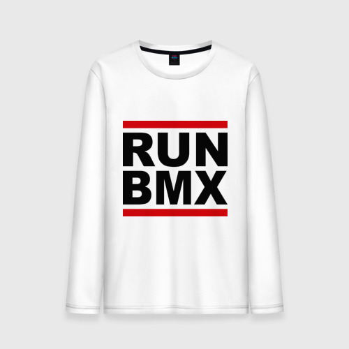 Мужской лонгслив хлопок RUN BMX, цвет белый