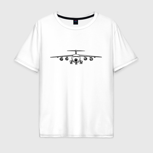 Мужская футболка оверсайз из хлопка с принтом Авиация 2, вид спереди №1